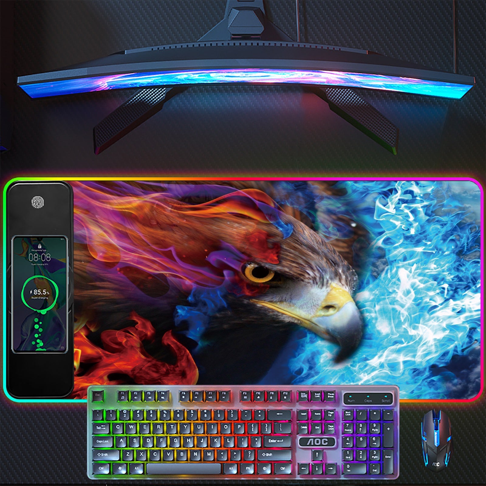Wireless Charging RGB Gaming Mouse Pad