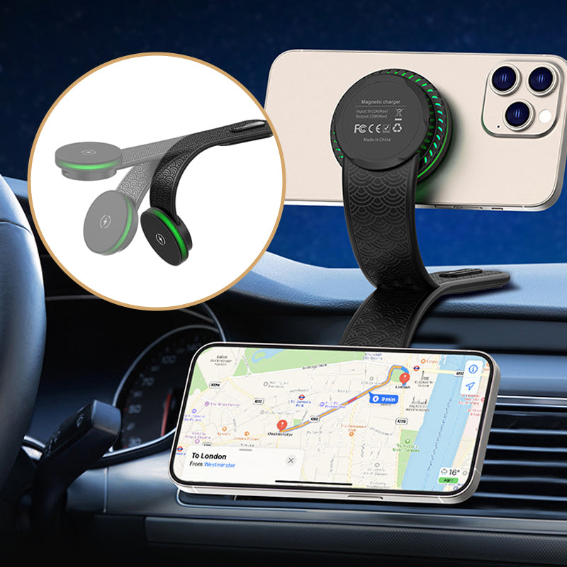 2 in 1 Car Folding Magnetic Wireless Charger