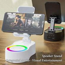 Load image into Gallery viewer, 360° Adjustable Phone Stand with Built-in Bluetooth Speaker