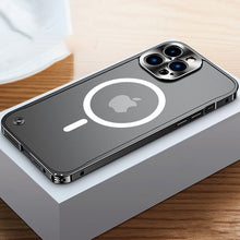Load image into Gallery viewer, Metal Frame Magnetic Charging iPhone Case