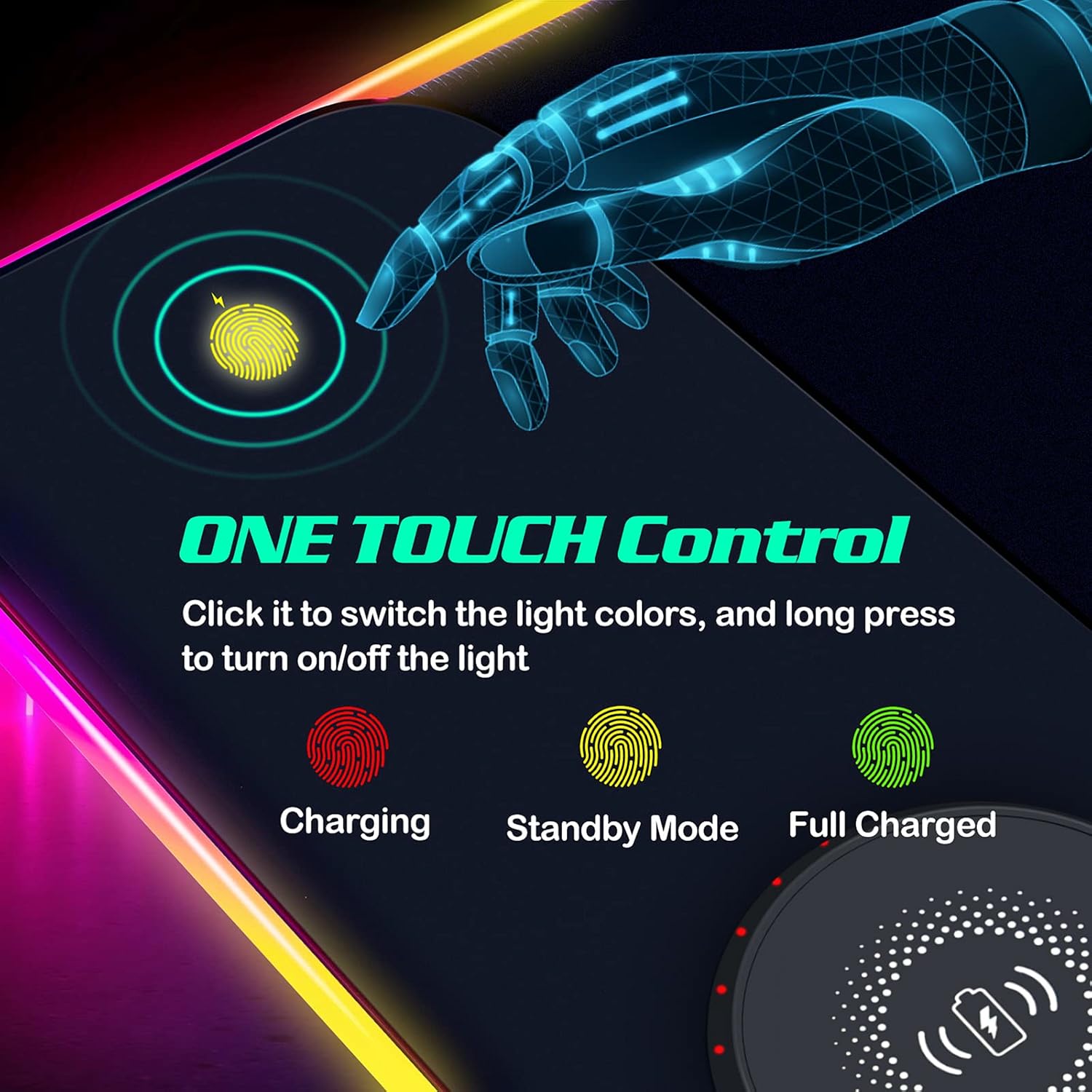 Wireless Charging RGB Gaming Mouse Pad