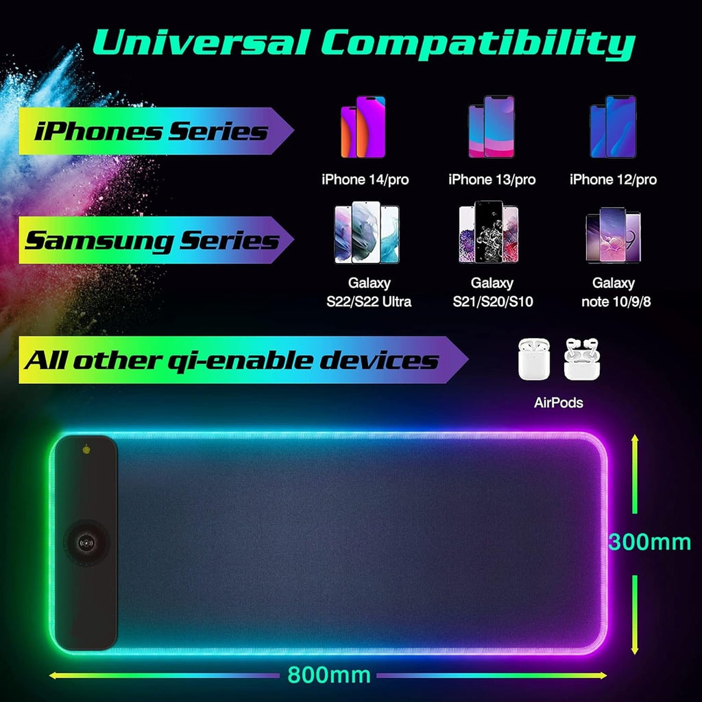 Wireless Charging RGB Gaming Mouse Pad