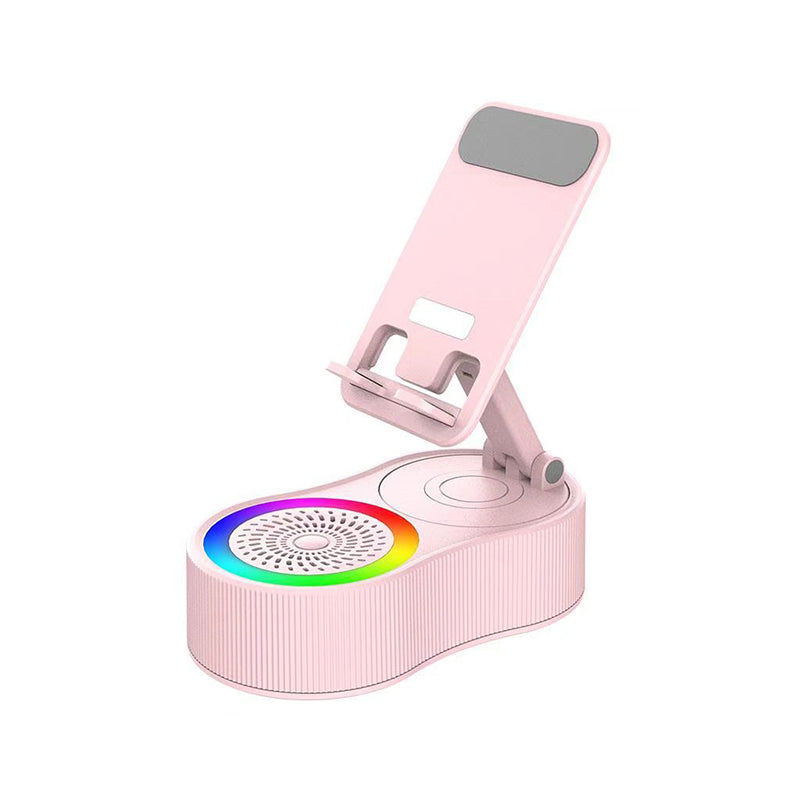360° Adjustable Phone Stand with Built-in Bluetooth Speaker