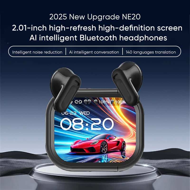 Color screen noise-canceling translation headphones