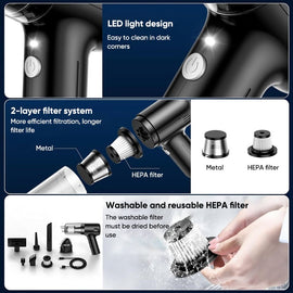 Cordless High-Performance Car Vacuum Cleaner with Powerful Suction