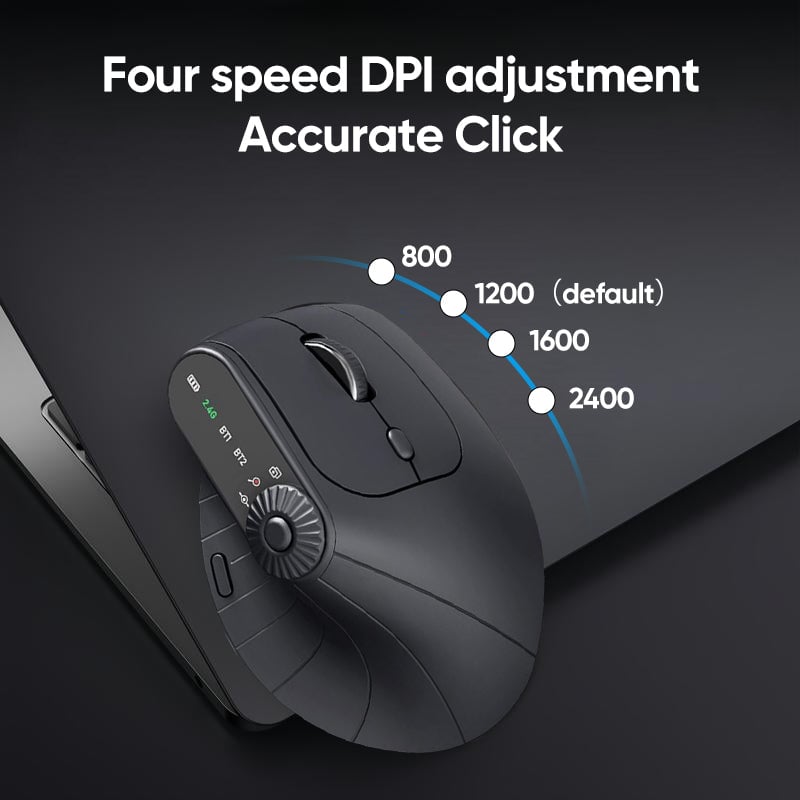 Ergonomic Triple-Connect Wireless Mouse